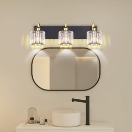 Bathroom Vanity Light,Gold Bathroom Light Fixtures,Vanity Lights for Bathroom,Bathroom Light Fixtures Over Mirror,Black 3 Light Bathroom Vanity Light,Crystal Bathroom Light