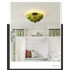 ANYLOVE Modern 12Inch Green Flower Glass Semi Flush Mount Ceiling