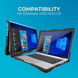 Gumdrop DropTech Laptop Case Fits HP EliteBook x360 1040 G7/G8 (2-in-1).Designed for K-12 Students, Teachers and Classrooms–Drop Tested, Rugged, Shockproof Bumpers for Reliable Device Protection–Black