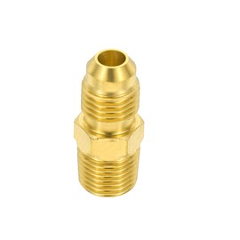 PATIKIL 1/8" Male NPT x 3/16" Male Flare Thread Flare Brass Coupling Fitting