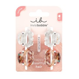 invisibobble Clipstar Petit Bijoux S Hair Clips Set, 4 Elegant Hair Clips in Neutral Colours, Gentle Hold with HairLoveTech, Style & Care for Healthy Hair