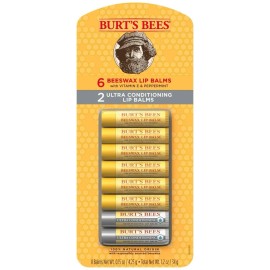 Burt's Bees Beeswax Original & Ultra Conditioning Lip Balm, 8 Count