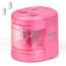 Eagle Dual Holes Pencil Sharpener, Dual Blades, fit for Pencils of Size 6-8mm and 9-12mm (Pink)
