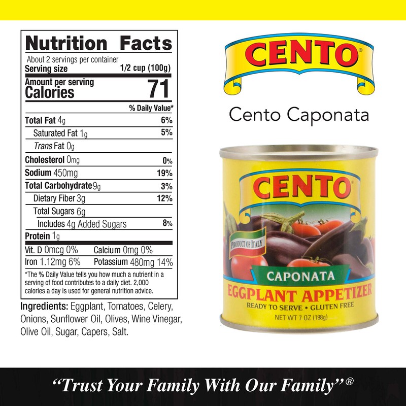 Cento Caponata Eggplant Appetizer, 7.0 Ounce