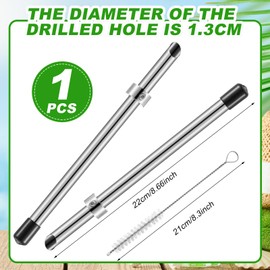 Lasnten 1 Pack Straw Puncher for Plastic Lids Lemonade Cups, Stainless Steel Straw Hole Puncher Punching Tools for Cafe Drinks Deli Container Fresh Squeezed Lemonade Stand Supplies (8.7 Inch,Black)