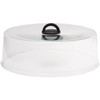 Tall Microwave Tempered Borosilicate Glass Plate Cover with Black Easy-Grip