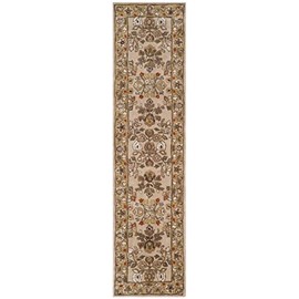 Safavieh Total Performance Collection TLP721A Hand-Hooked Oriental Runner, 2'3" x 9' , Ivory / Gold