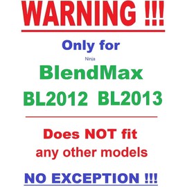 Ninja 88 oz Pitcher (11 Cups) Only for BL2012 BL2013 BlendMax Duo 1600W Auto-iQ Boost Blender Clear and Black