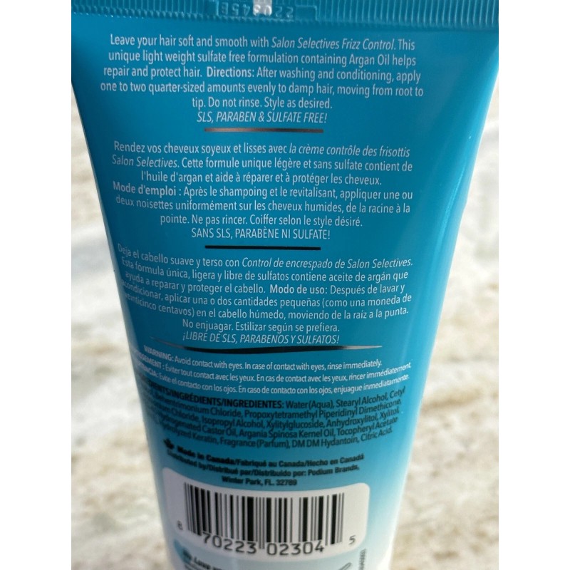 SALON SELECTIVES FRIZZ CONTROL Leave-In ARGAN OIL Smooth+Protect Hair-SHIP N