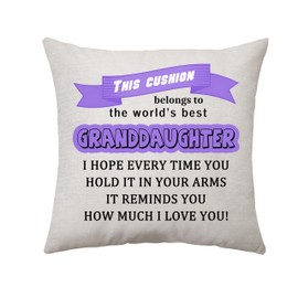 Aconesong Granddaughter Peresents Cushion Cover Gifts for Granddaughter Home Decoration Keepsake Gifts for Birthday Christmas Mother's Day Wedding Graduation (Granddaughter)