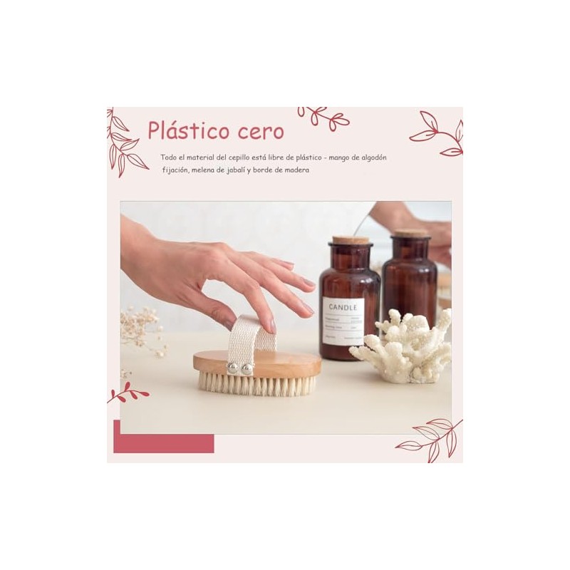 Cepillo Corporal Exfoliante 100% Natural con Mango de Bambú -