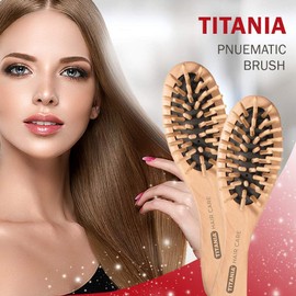 Titania 6 Row Wooden Pneumatic Brush with Wooden Bristles Pack of 1 x 46 g