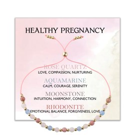 Healthy Pregnancy Crystal Bracelet Mom To Be Pregnancy Support Gift Fertility Crystals Jewelry Spiritual Bracelet (HEALTHY PREGNANCY Red wristband ca)