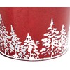 Worth Imports Red Galvanized Metal Christmas Planter Bucket with Tree