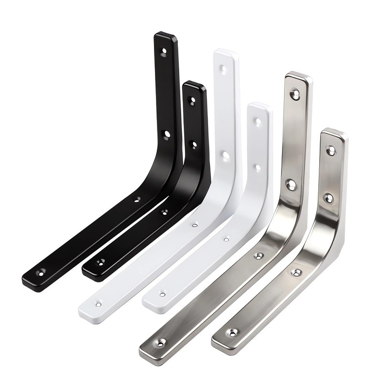 Homeme L-shaped Mount Bracket, Stainless Steel, Load Capacity 25-75KG, Set