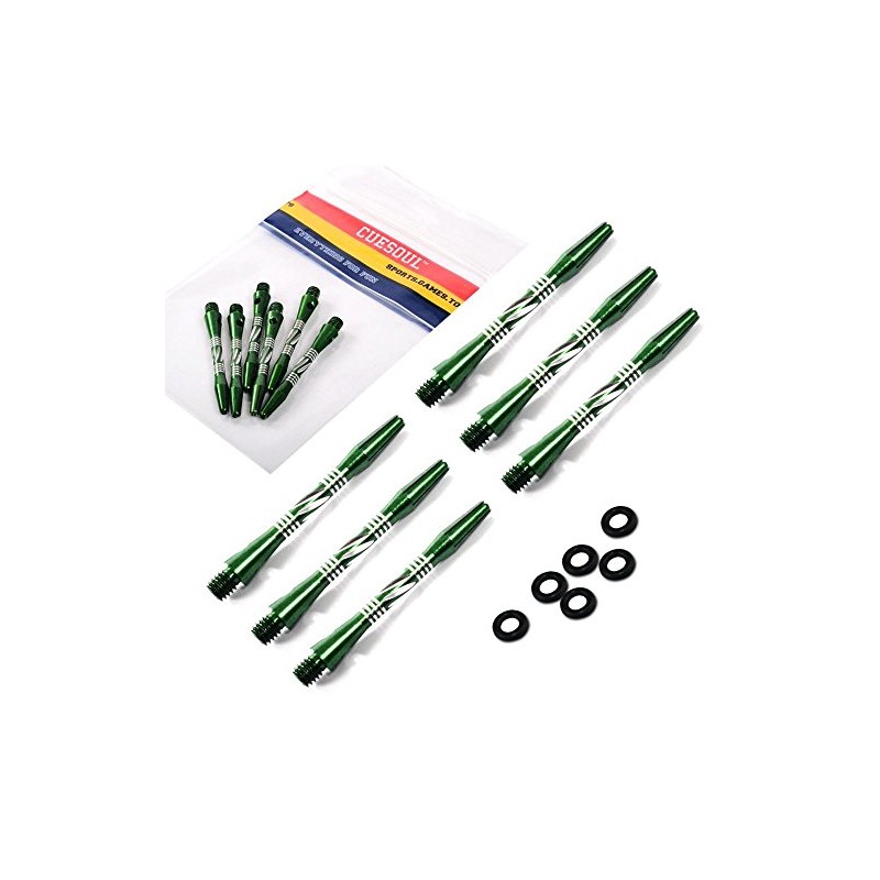 CUESOUL 6-Piece 2BA Medium Aluminum Dart Shaft with O'Ring Black