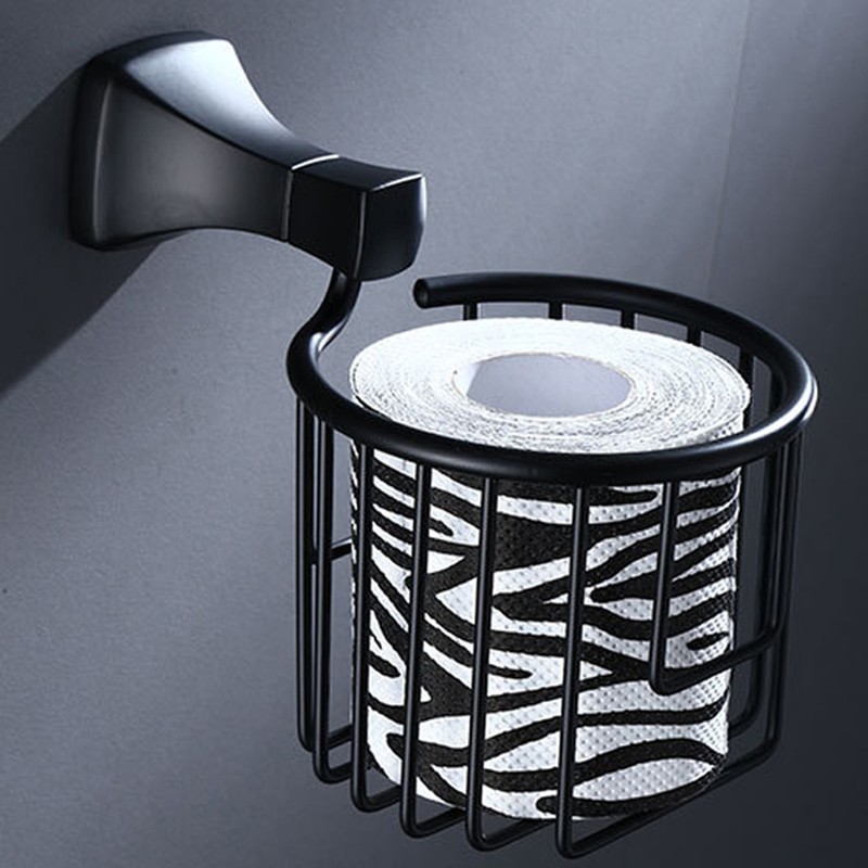 Space Aluminum Wall Mounted Toilet Paper Holder Basket Tissue Organizer