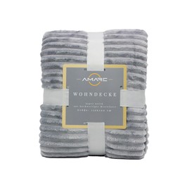 Warm Cuddly Blanket 150 x 200 cm - Soft Blanket, Fluffy Fleece Blanket, Sofa Blanket & Couch Blanket, Throw Bed and Sofa, Living & Cuddly Blanket, Oeko-Tex (Silver Grey)