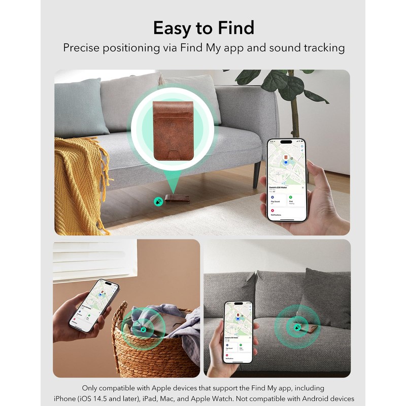 ESR Geo Wallet with Find My Functionality, RFID Blocking, Holds