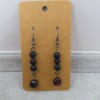 Pemby Studio GARNET & BLACK LAVA BEADS Dangle Earrings Bronze