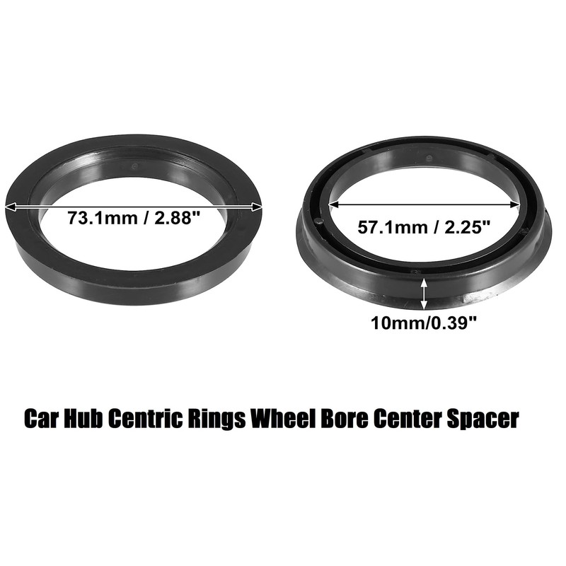 2pcs Plastic Car Hub Centric Rings Wheel Bore Center Spacer