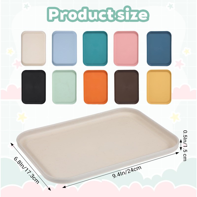 20 Pcs Plastic Art Trays, 10 Colors Stackable Activity Crafts