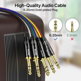 EBXYA 8-Channel 1/4 Inch TRS to TRS Snake Cables 10ft, 6.35mm Male Jack Stereo Audio Balanced Line for Keyboard, Amplifier, Speaker, Mixer, 1 Pack