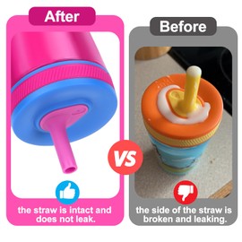 Vodolo Straw Replacement Compatible with Zak Straw Cups,4PCS 15 oz Tumbler Water Bottle Reusable Silicone Straw BPA-Free with Straw Cleaning Brush for Zak Designs Kelso 12 oz Cups (Pink)