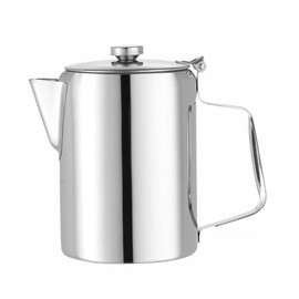 HENDI Coffee/Tea Pot with Hinged Lid, Coffee Pot, Kettle, Drip Kettle, Coffee, 2 L, Diameter 126 x (H) 185 mm, Stainless Steel