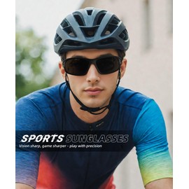 QALLY Polarized-Sunglasses-Men Sports Mens-Sunglasses: Sun-Glasses with UV400 Protection for Driving Golf Fishing Running