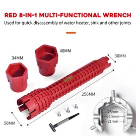 8 in 1 Faucet Wrench Tool, tap wrench sink wrench -Faucet and Sink Installer Anti-Slip - Sink Faucet Installer Socket Wrench Kit - Plumbing Pipe Spanner Tool - Spanner Faucet Wrench Tool for Sink/Bath