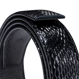 Barry.Wang Belt Men Ratchet Leather Black Strap Replacement without Buckle Wedding Dress 51"