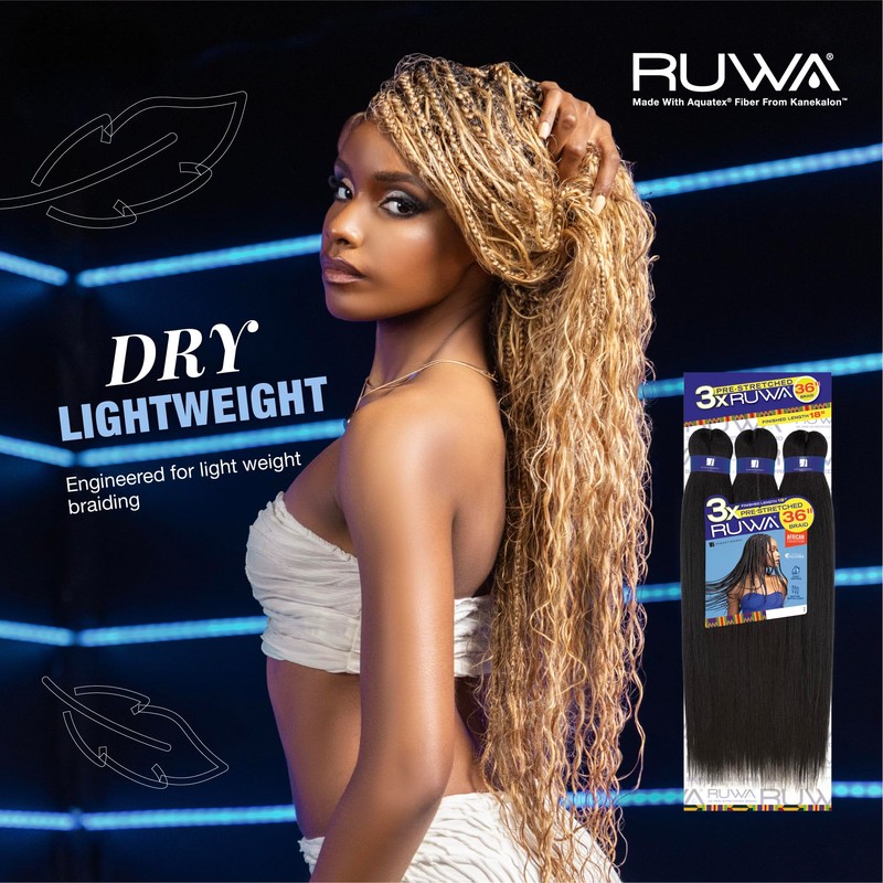 Sensationnel Ruwa prestretched braiding hair - 3x 36 inch water