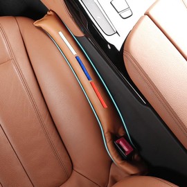 Brown Leather Car Seat Gap Filler Spacer Universal Seat Gap Filler Plug for Cars, SUVs, Trucks, Universal