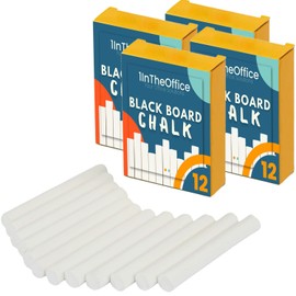 1InTheOffice Blackboard Chalk, White Chalk Dustless, White Chalkboard Chalk, 48 pack