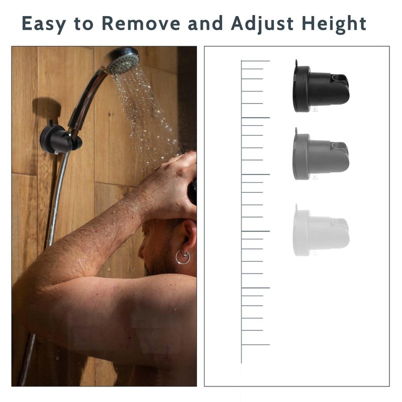 Shower Head Holder Removable Wall Mount Holder with Vacuum Suction