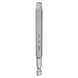 HARFINGTON T45 Torx Head Screwdriver Bit 1/4" Hex Shank 4" (100mm) Long Magnetic No Hole Tip Tamper Proof 6 Point Star Screw Driver Drill Bits S2 Steel Industrial Power Screwdrivers