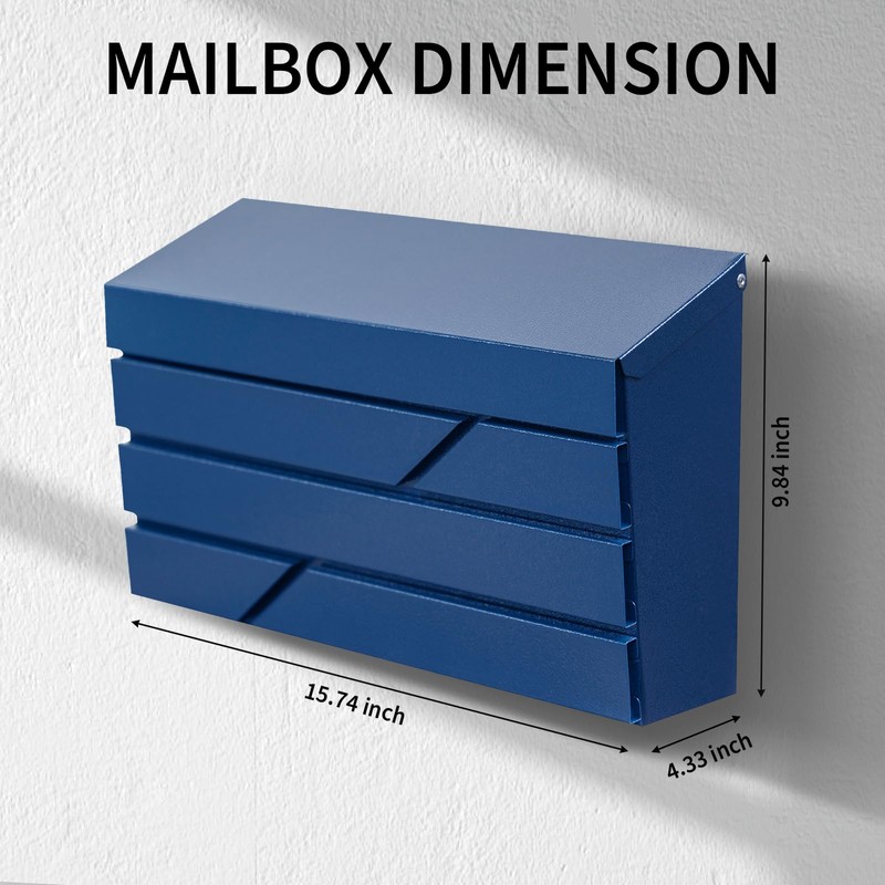 YOOBOX Wall Mount Mailbox for House Outside, Large Capacity Mailbox