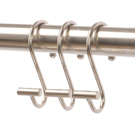 Brushed Nickel Shower Curtain Rings Hooks for Shower Curtain Rods 12 Count