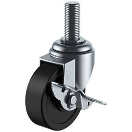 Uei Caster: S Series, ST-S Type, Free-Caster with Stopper, Rubber Car, Wheel Diameter 2.0 inches (50 mm), Screw Size: M0.6 x 1.6 inches (16 x 40 mm), Pitch 0.8 inches (2.0 mm), Manufacturer Model: