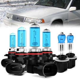 LECCIBUB Headlight Bulbs Compatible With Volvo 960 1995-1996,9005 High Beam + 9006 Low Beam + 881 Fog Lights Halogen Light Bulb,Super Bright 6000K White,Plug and Play,Pack of 6