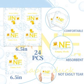 168Pcs Duck Birthday Party Supplies - Cartoon Yellow Duck Paper Plates & Napkins Set, 9’’ & 7’’ Disposable Tableware with Forks Spoons Knives for Kids Baby Shower Gender Reveal Favors (24 Guests)