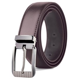 Kira Sutsu Men Genuine Leather Dress Belt 1.3" Single Prong Zinc Alloy Buckle