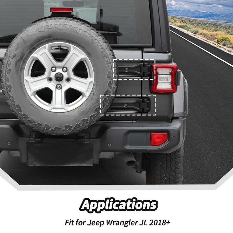 JeCar Matte Black Tailgate Hinge Cover Trim Overlay for 2018+