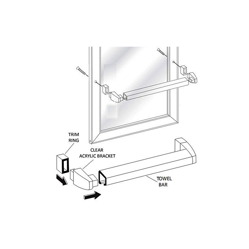 Gordon Glass® 30" Long Chrome Framed Sliding Shower Door Towel