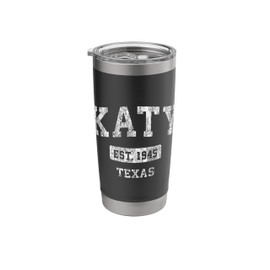 Katy Texas TX Vintage Sports Established Design Stainless Steel Insulated Tumbler