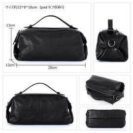 Whatna 2712 Antique Textured Tanned Cowhide Leather Second Bag, Men's 3-Way Crossbody Chest Bag, Handbag, Clutch, Shoulder Bag, Small, Shoulder Strap Included, Book, Leather, Wedding Bag, Business,