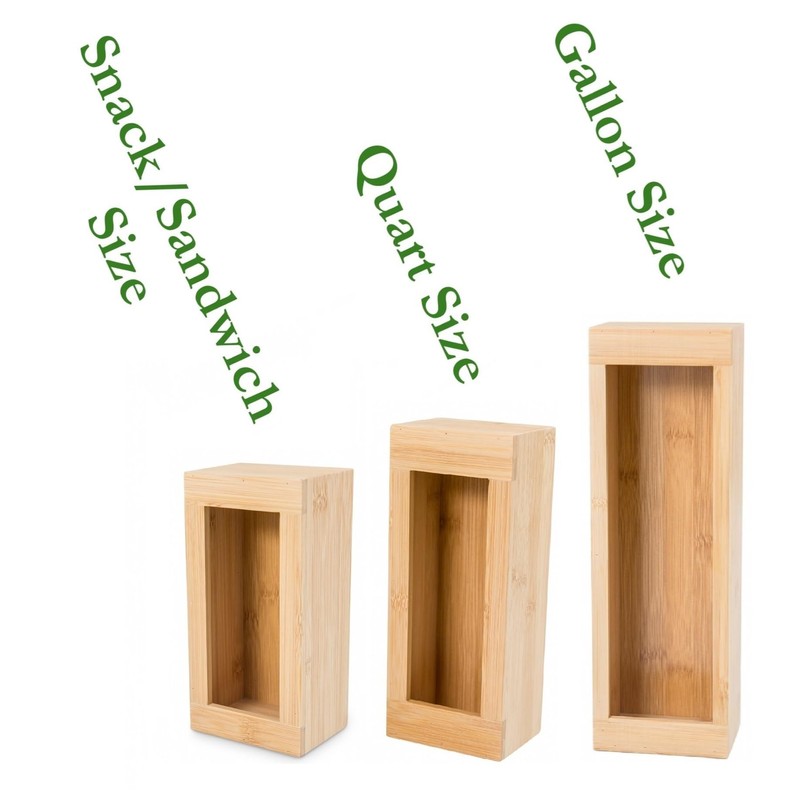 Lipper International Bamboo Storage Bag Organizer Holder and Dispenser for