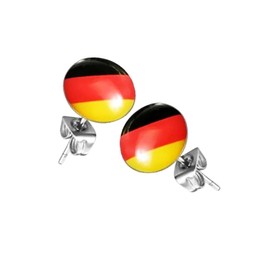 Taffstyle Stud Earrings Flag Football European Championship Country Flag Fan Item Country Flag Jewellery Men Women, Metal