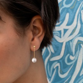 Trendy Gold Dangle Pearl Earrings - Women's Wedding & Prom Jewelry